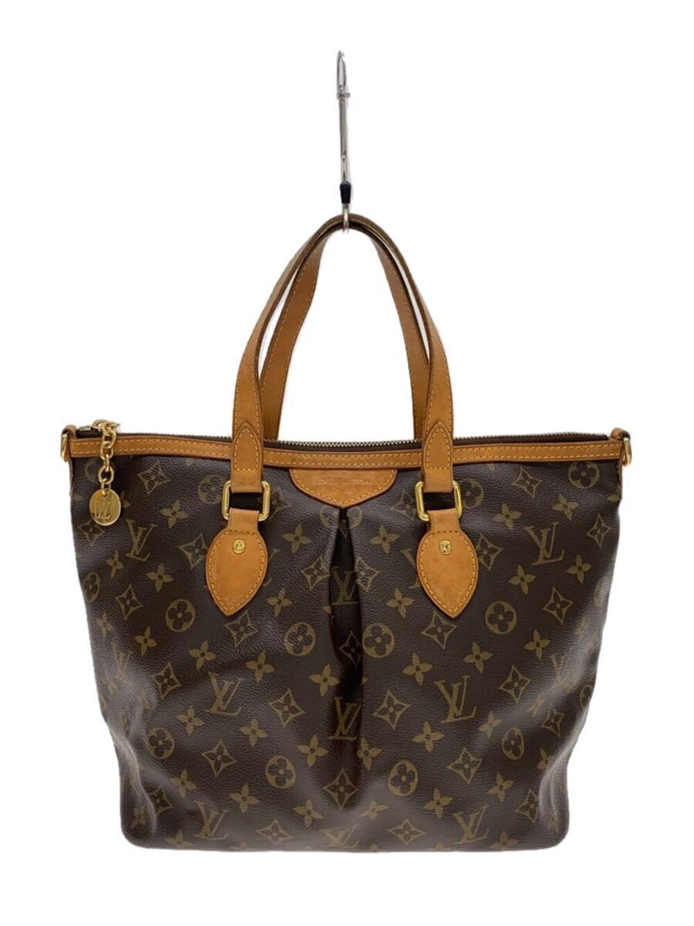 LOUIS VUITTON Palermo Monogram Bag Leather Brown All over